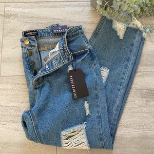 Fashion Nova High Rise Distressed Skinny Jeans